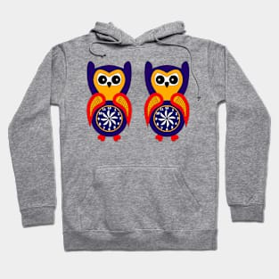 Twin birds blue baby owls Hoodie